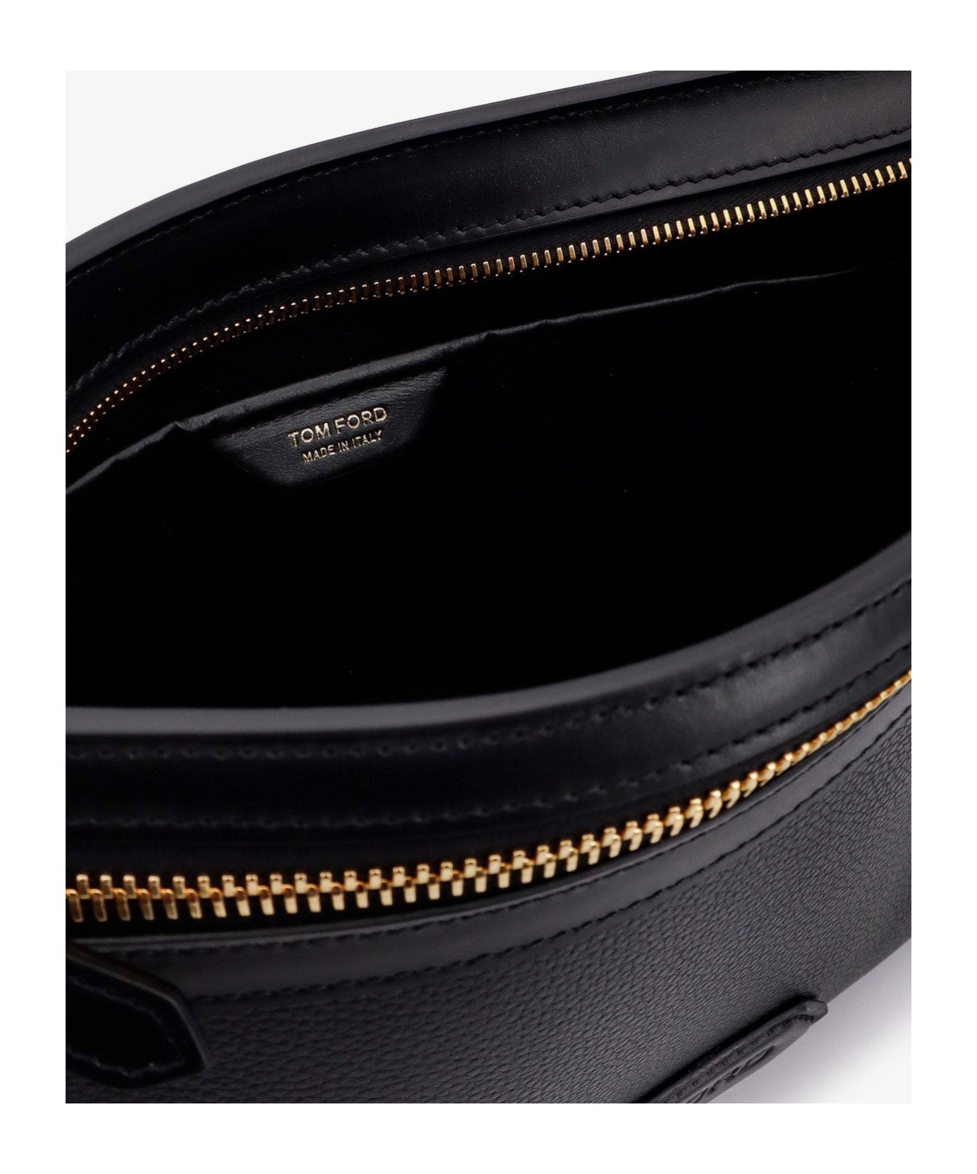Tom Ford Embossed-logo Leather Clutch In Black