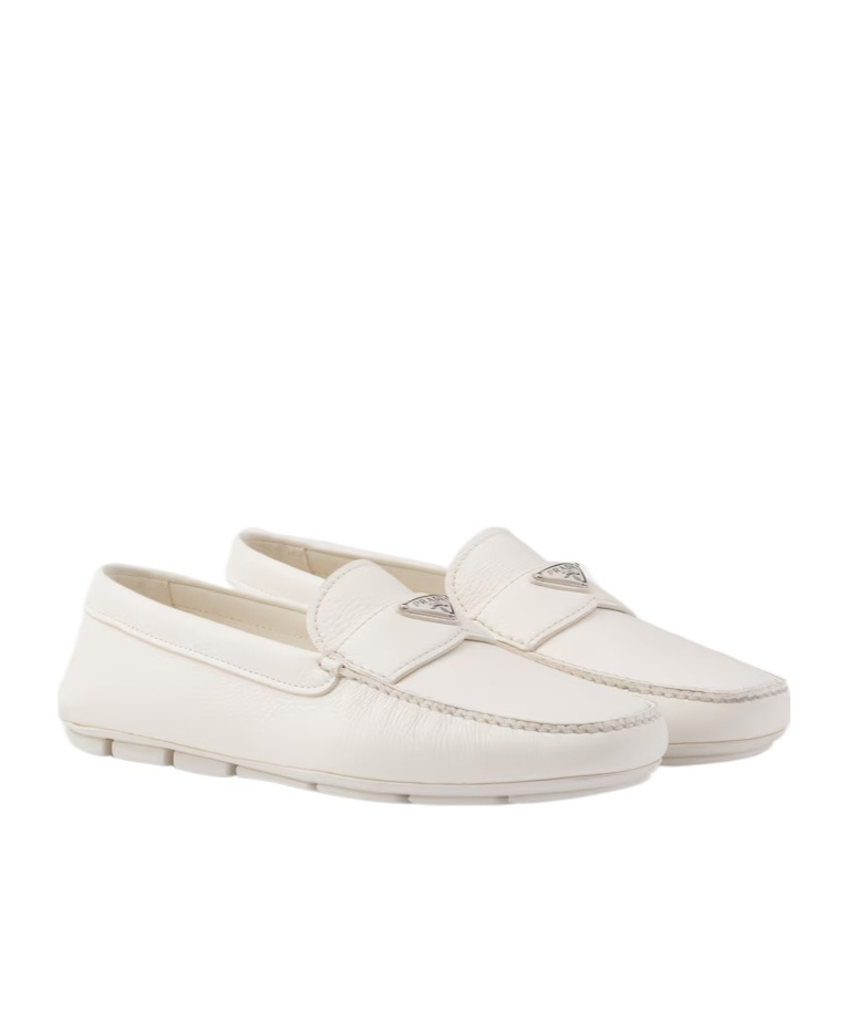 Prada Logo Details Loafers In Nude