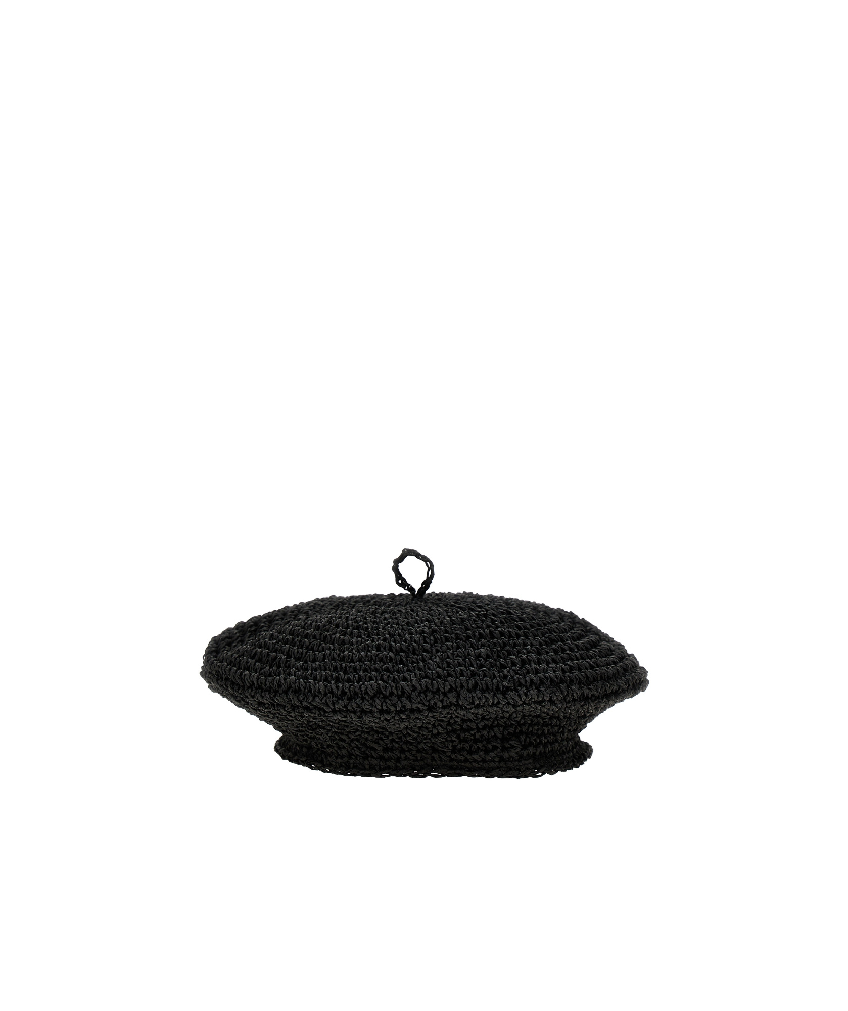 Borsalino Basco Crochet Beret In Black