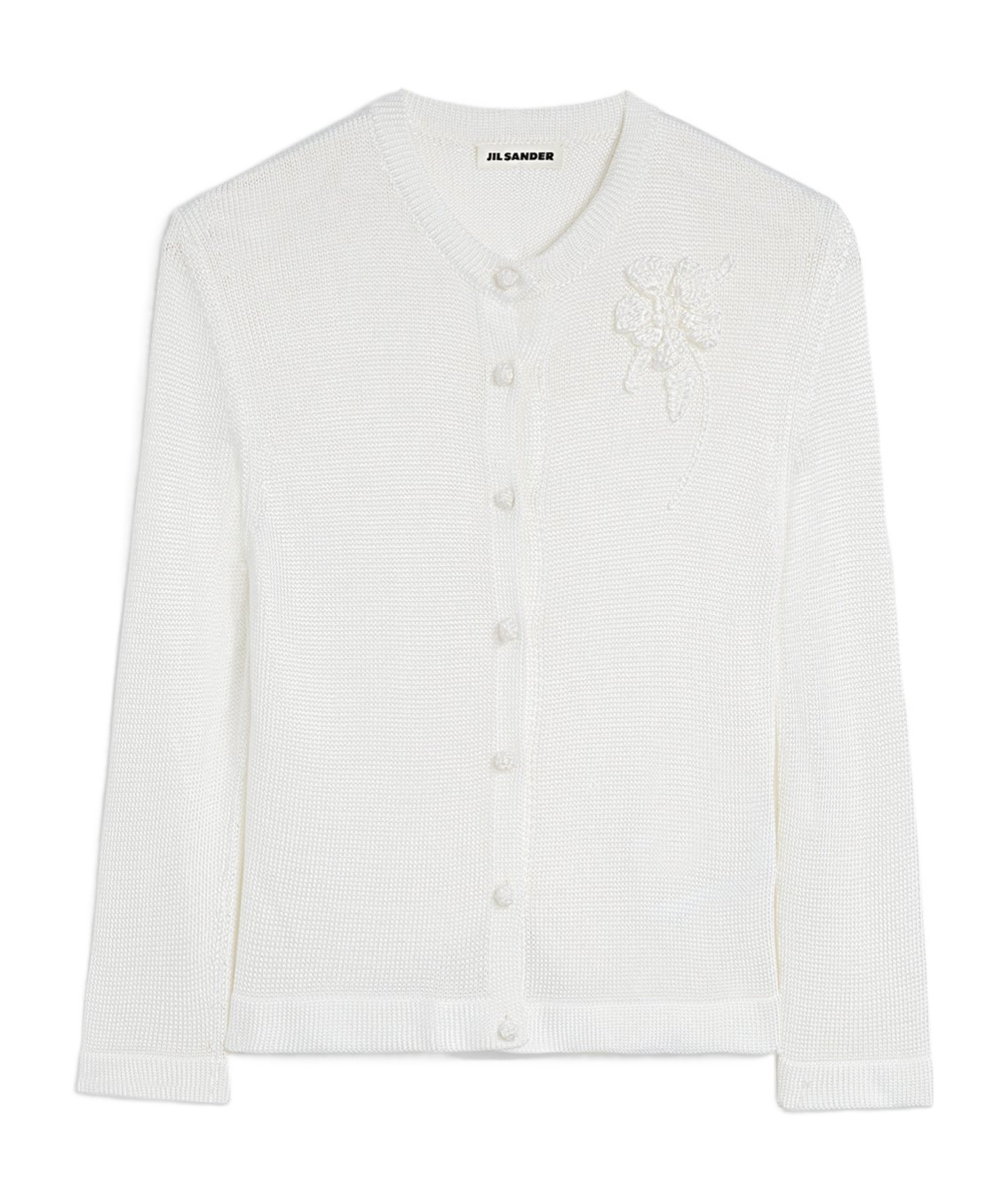 Jil Sander Women's Chaqueta Punto Flor Crudo | Size De36 | J03hp0018j18344103 In Piuma