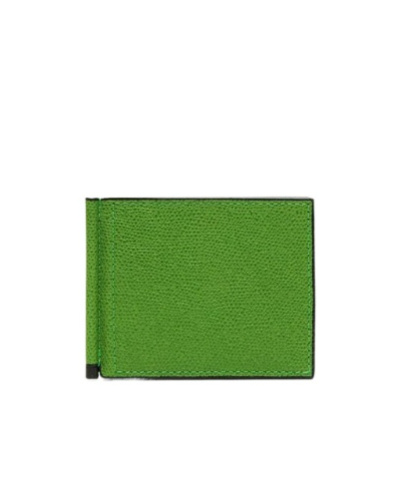 Valextra Simple Grip Bifold Wallet In Green