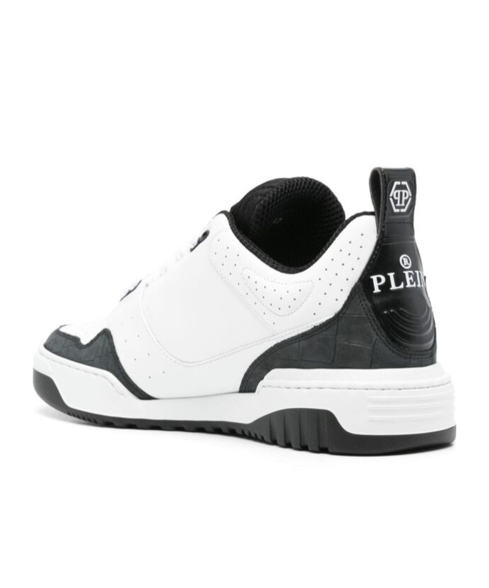 Philipp Plein Contrast Sole Sneakers Perforated Detailing In White