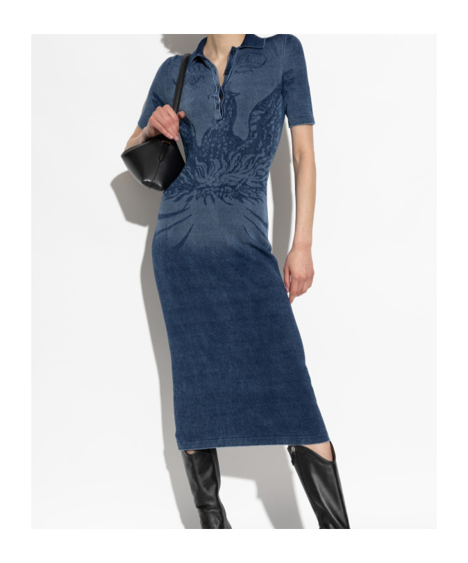 Shop Diesel M-fenny Denim Button-up Dress