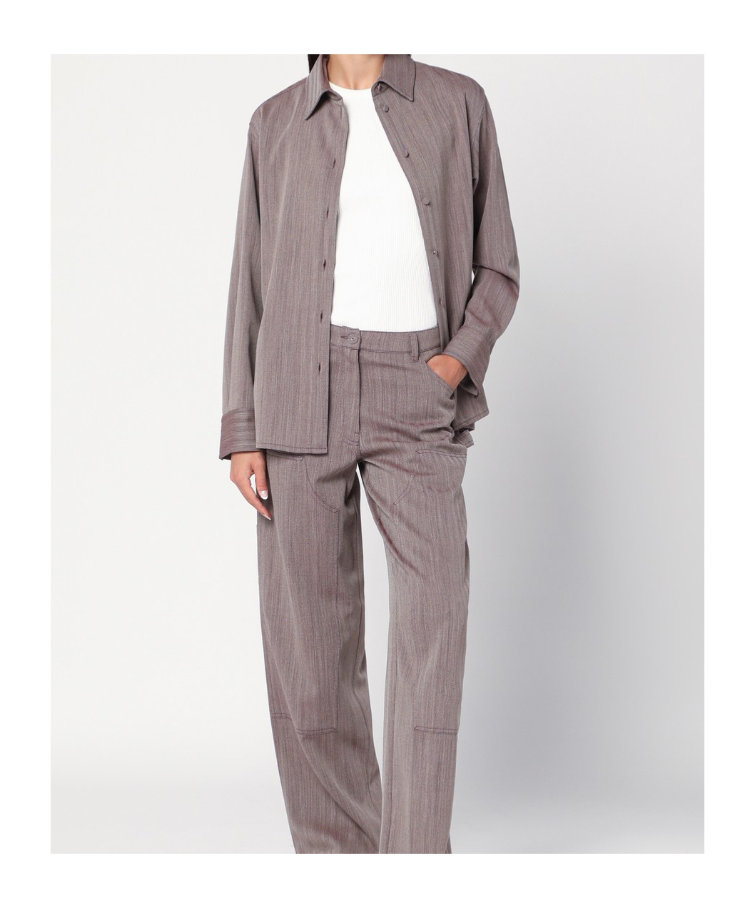 Golden Goose Garnet Shirt In Chevron Wool Blend Women In Brown