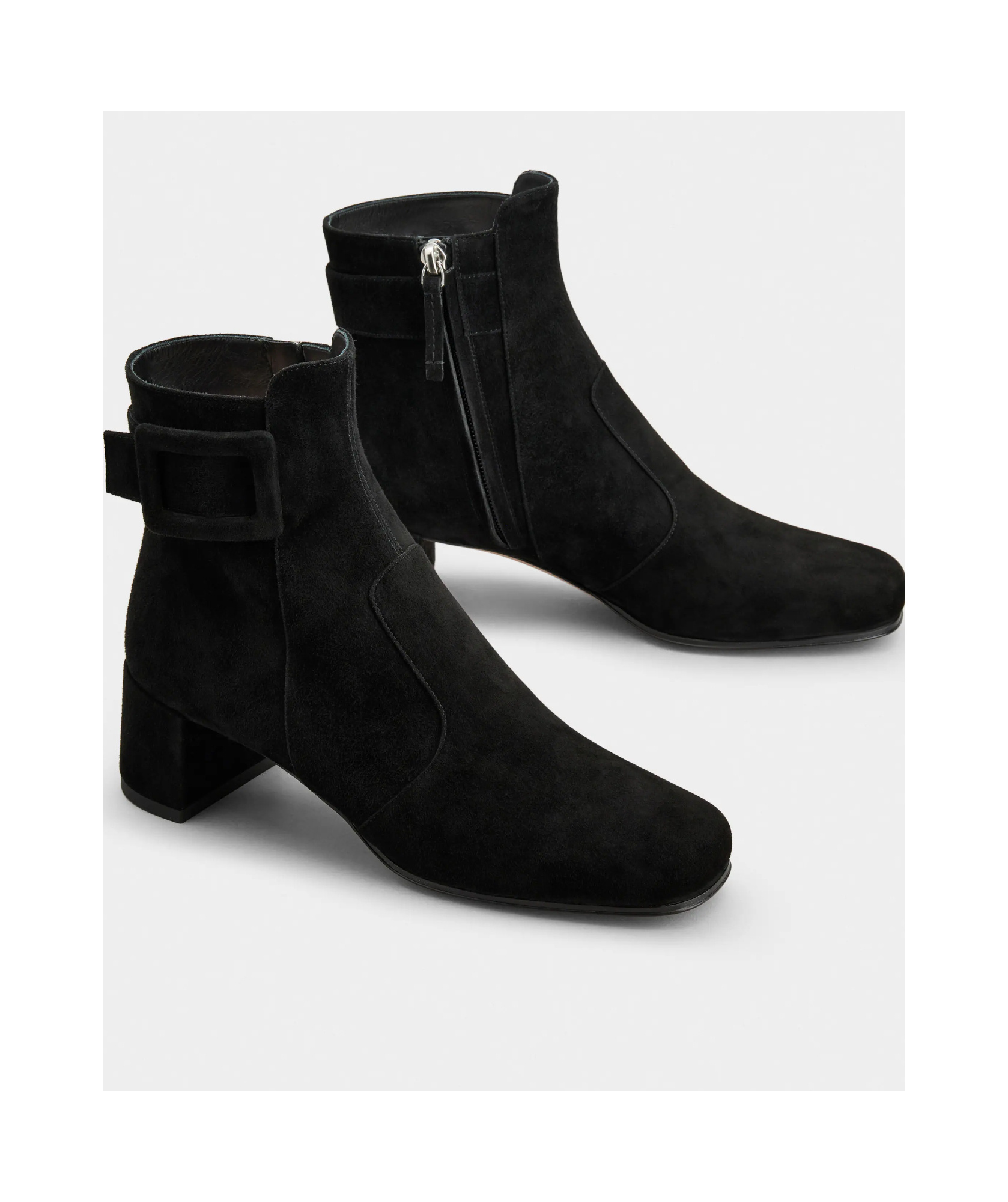 Roger Vivier Trs Vivier Suede Ankle Boots In Black