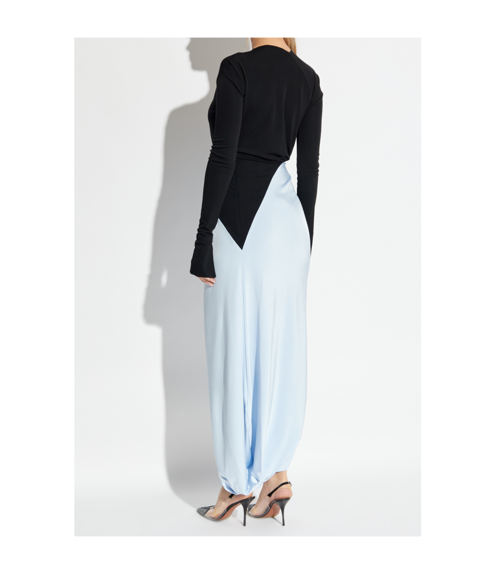 Victoria Beckham Long-sleeved Dress In Blue