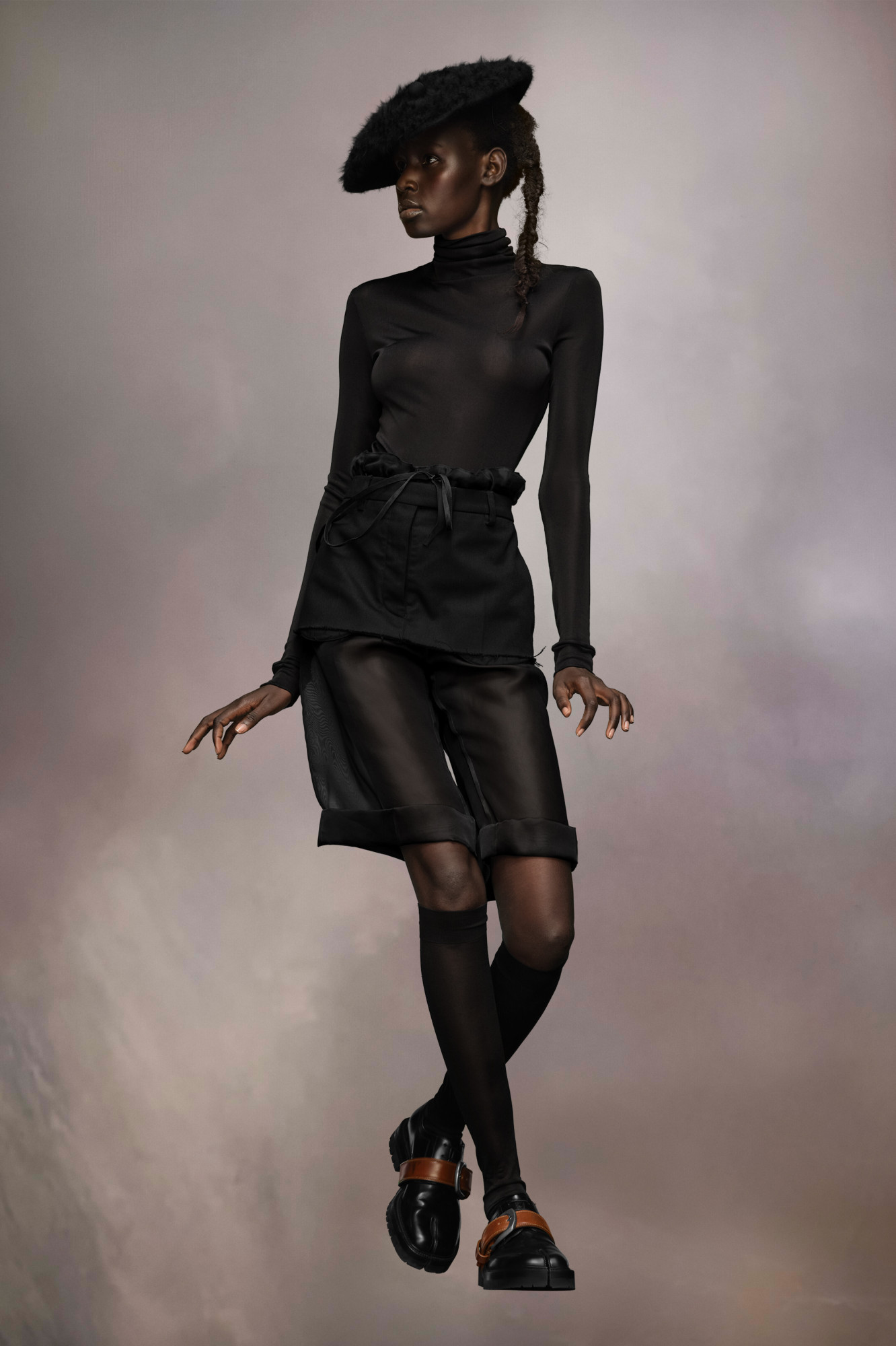 Shop Maison Margiela Layered Skirt Shorts In Black