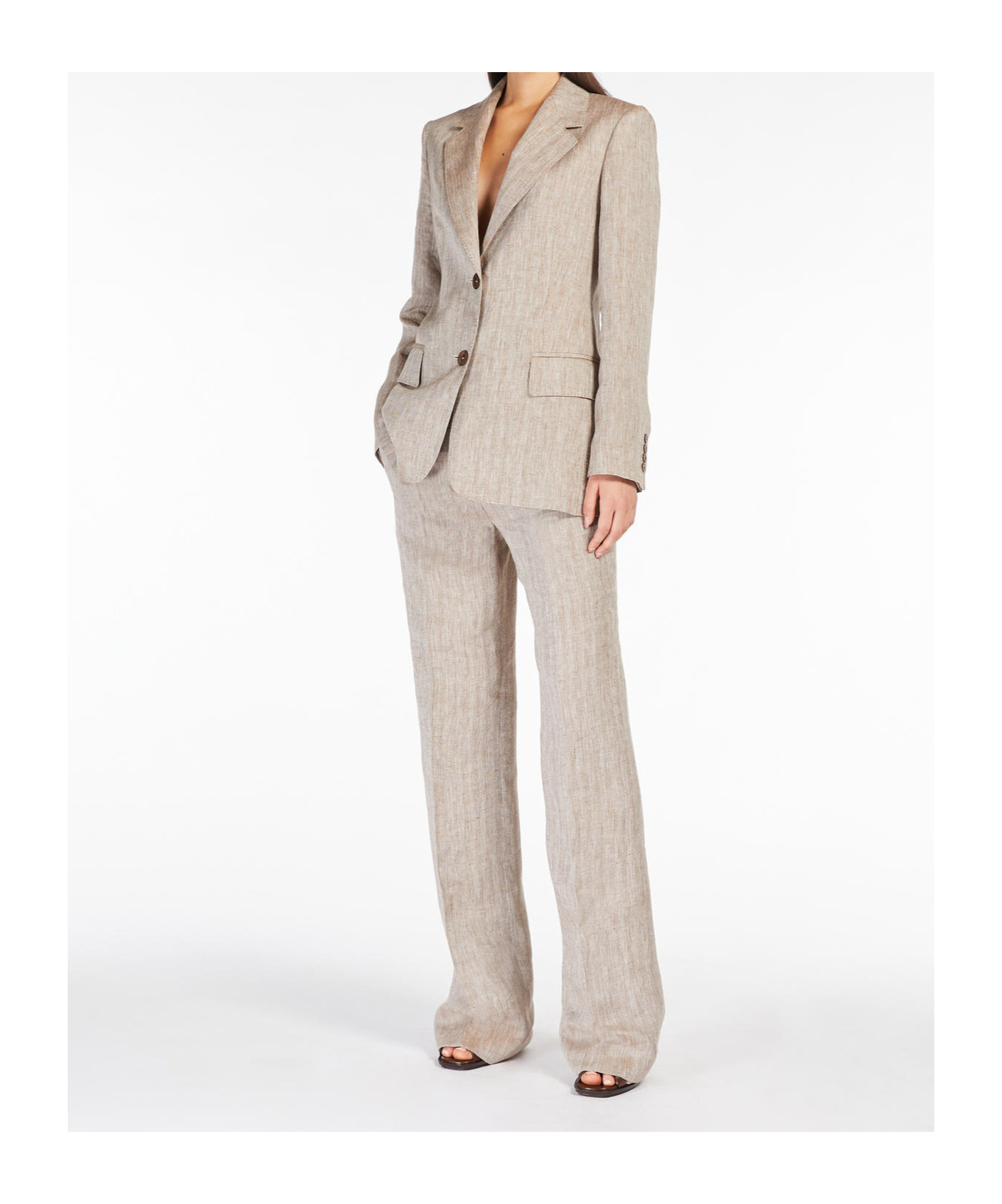 Max Mara Blazer Teso Tobacco In Nude