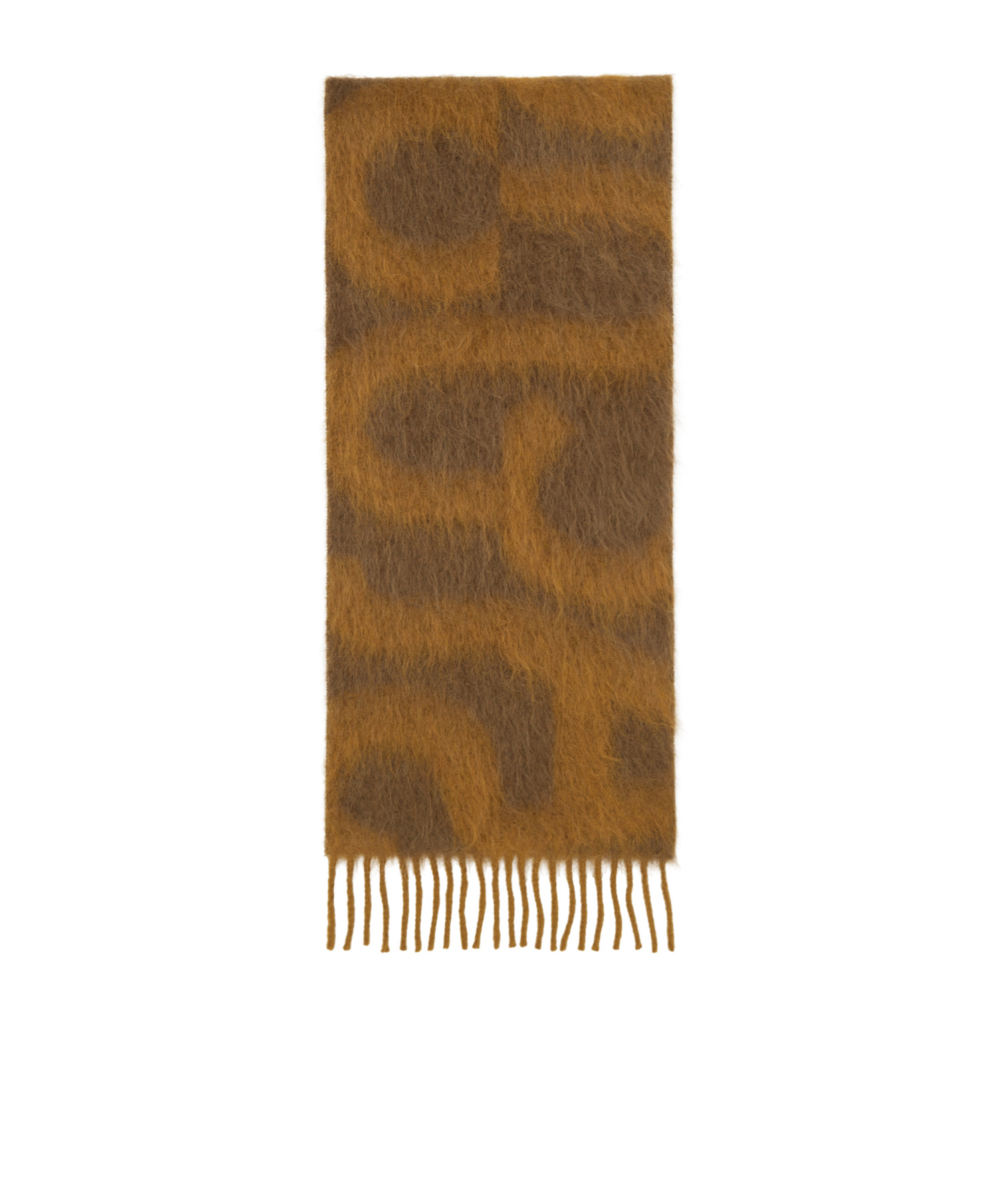 Shop Acne Studios Logo Fringed Scarf In Brown