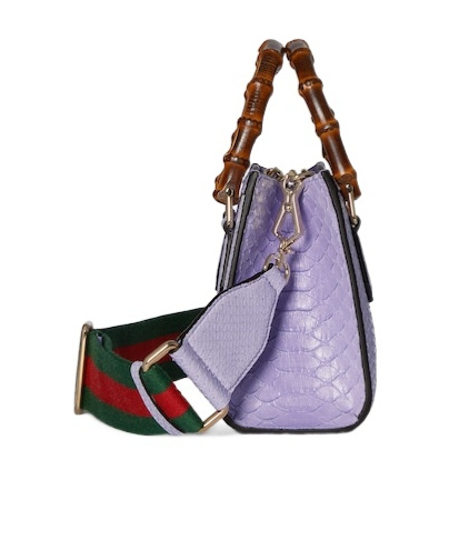 Gucci Diana Small Python Tote Bag In Purple