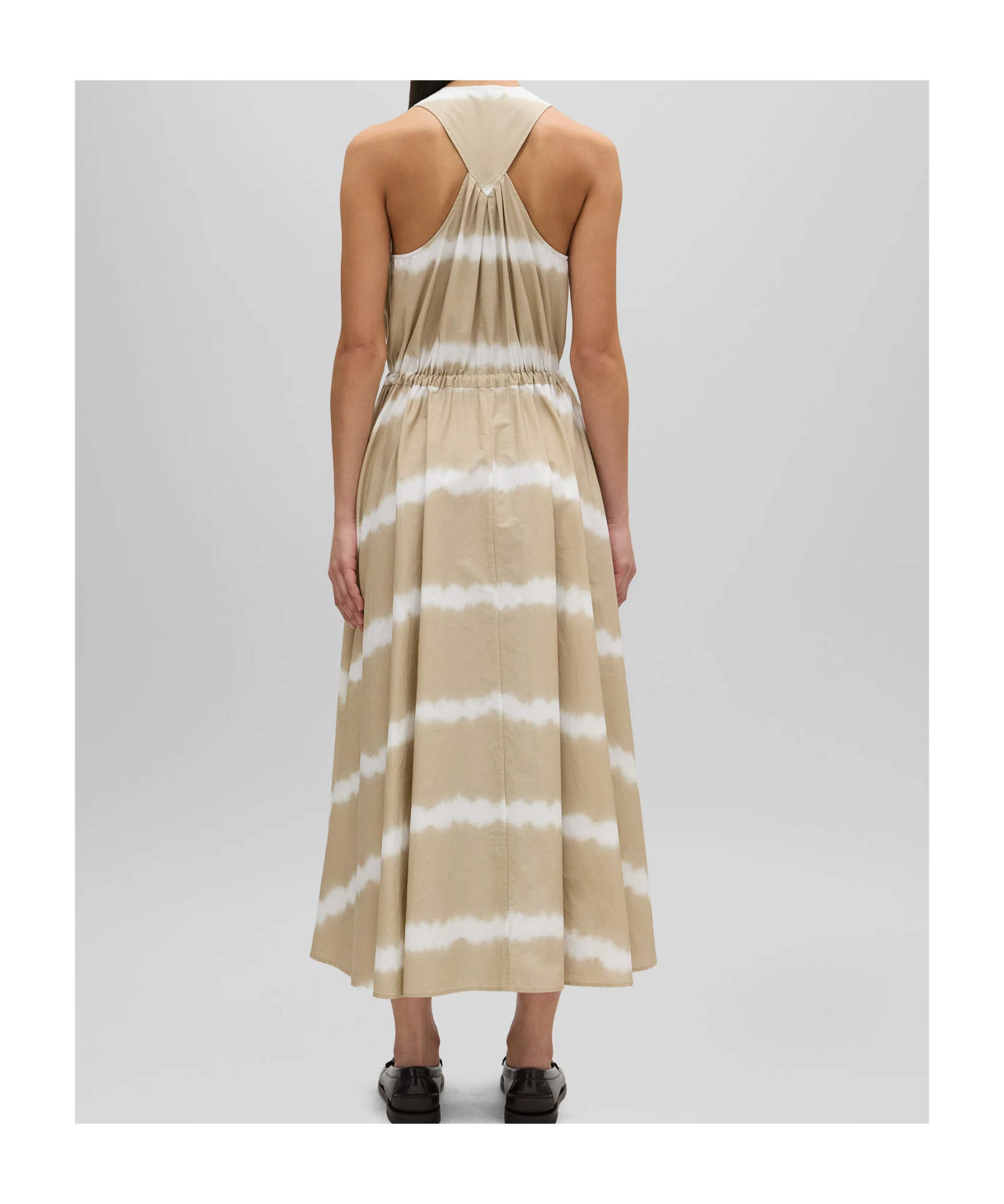 Aspesi Abito In Popeline Con Stampa Tie-dye - Beige In Multi