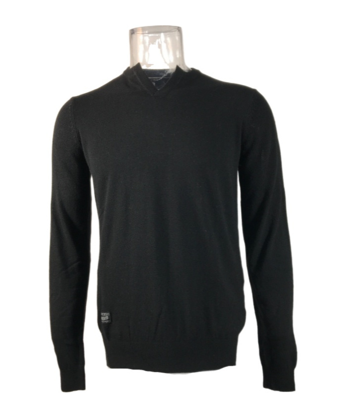 ARMANI JEANS LONG-SLEEVED CONTRASTING SWEATER
