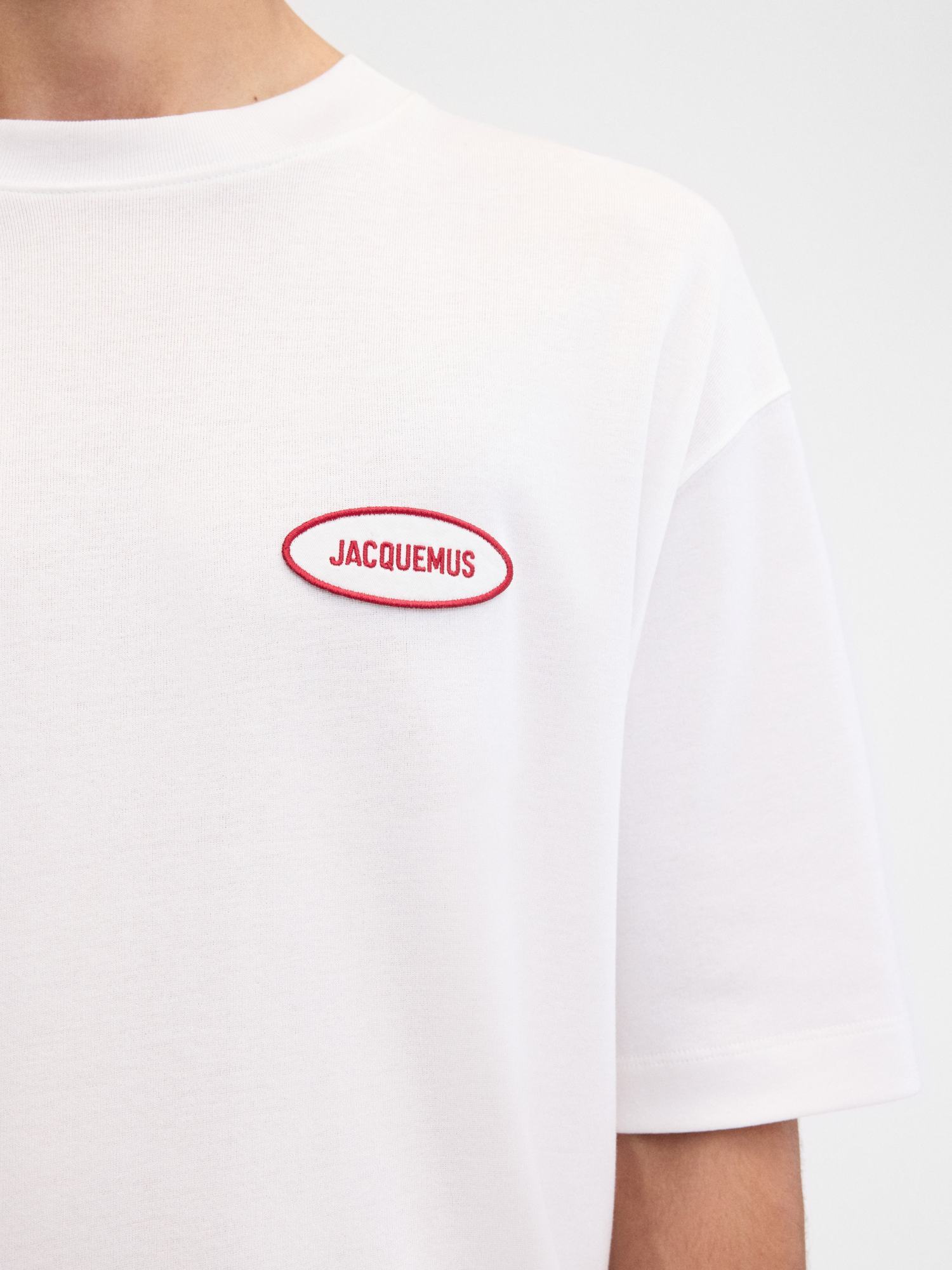 Jacquemus Mens Station Patch White Stazione Brand-patch Cotton-jersey T-shirt In White