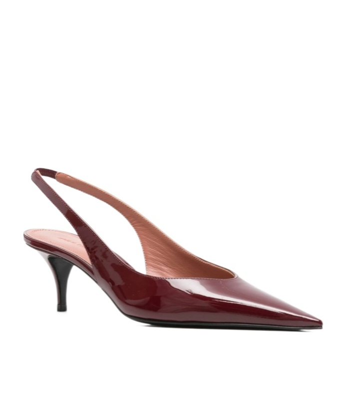 Amina Muaddi Pointed High-heeled Sandals In Burgundy