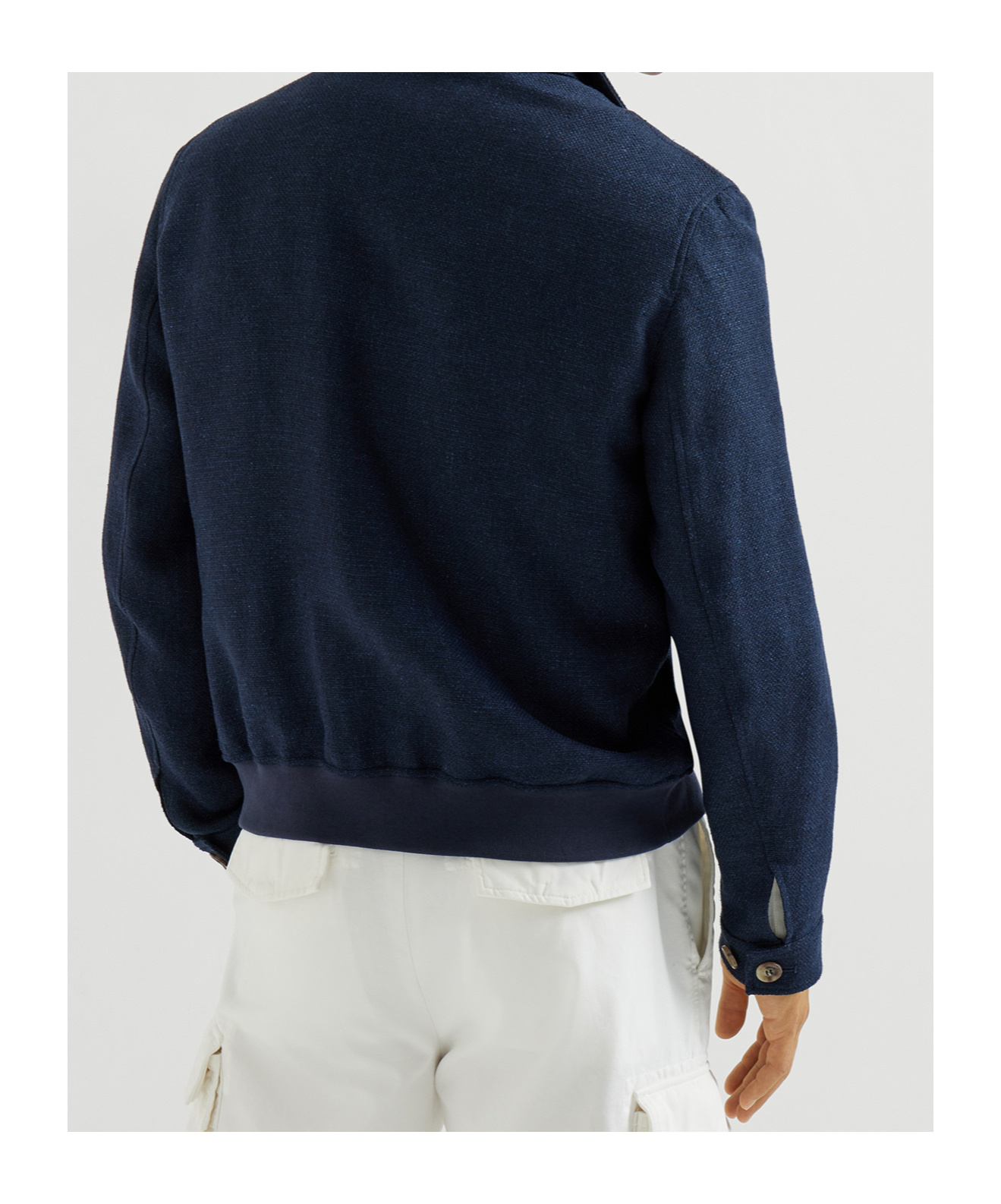 Brunello Cucinelli Button Hopsack Shirt Jacket In Blue