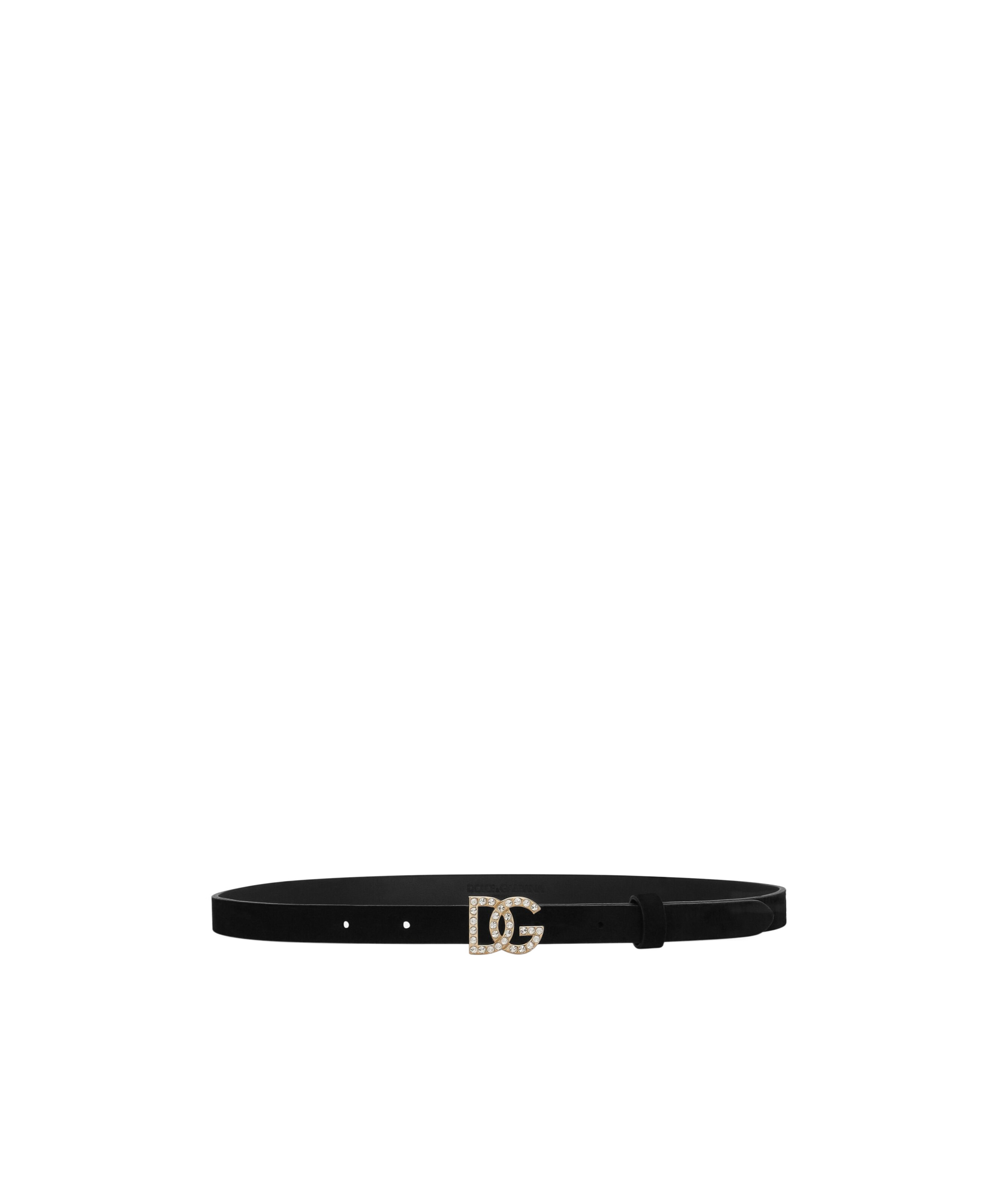 Dolce & Gabbana Kids' Suede Belt In Black