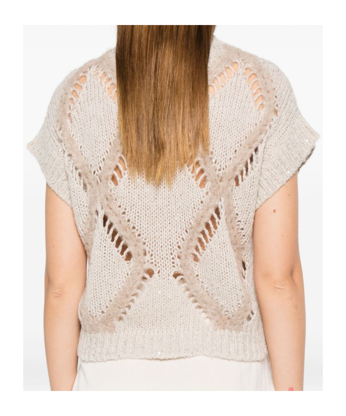 Antonelli Diamond Pattern Knitted Sweater In Brown