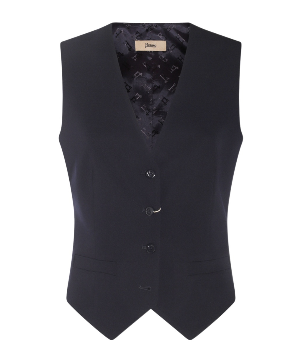 Herno Adjustable Strap V-neck Top In Black