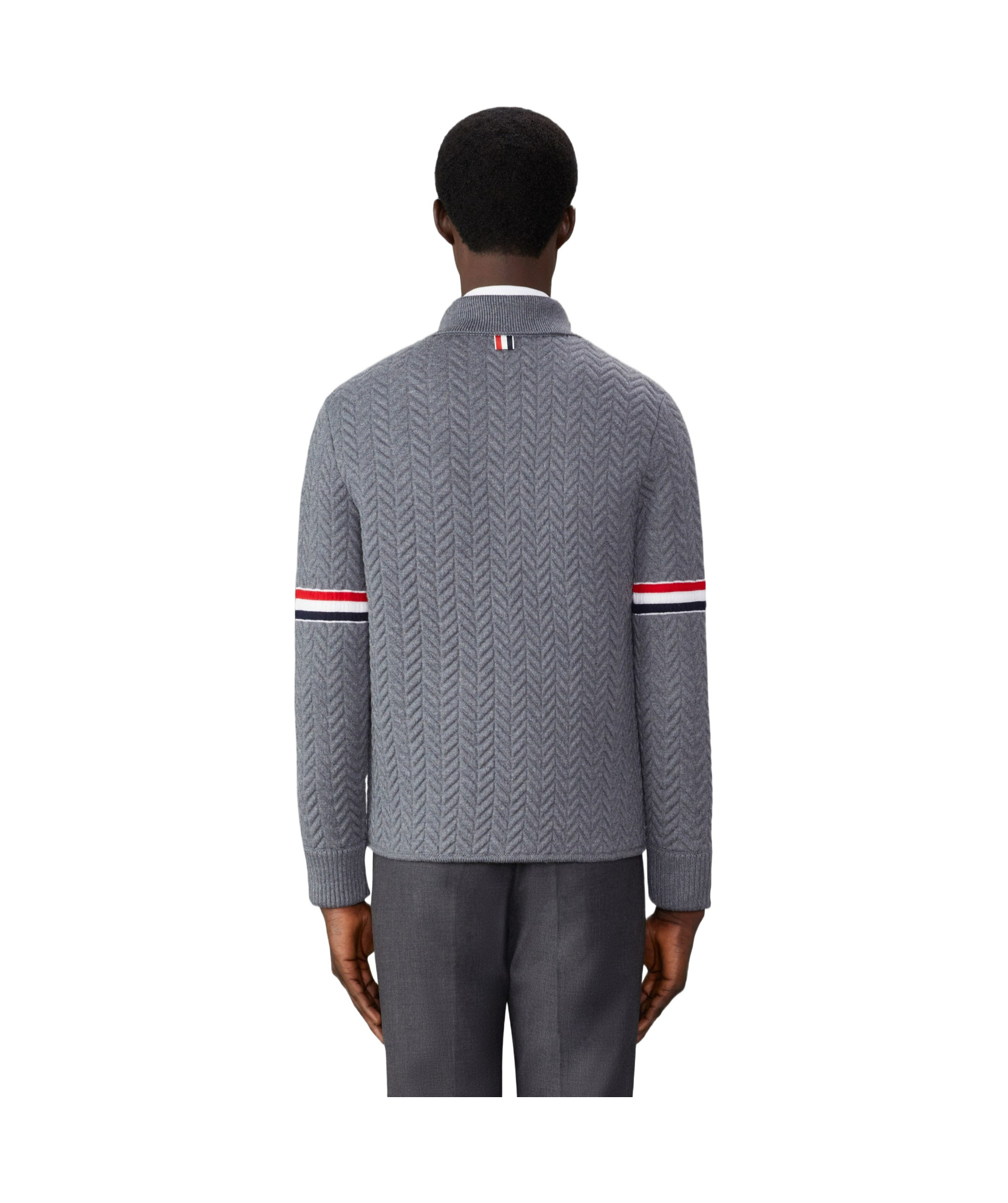 Thom Browne Herringbone-quited Work Jacket In Gray