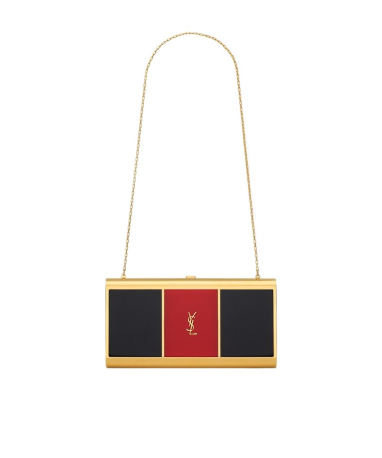 Saint Laurent Logo Shoulder Bag In Black