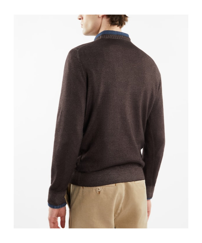 Fay Round Neck Sweater In Black