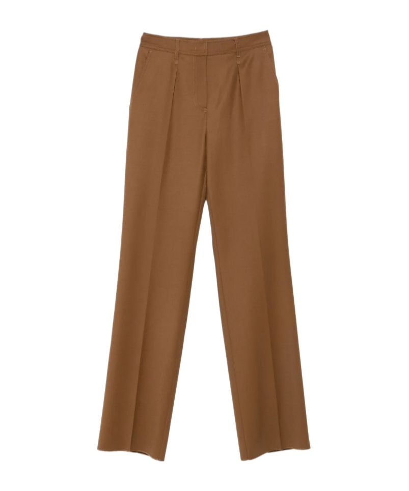 Max Mara Belt Loop Casual Pants In Brown