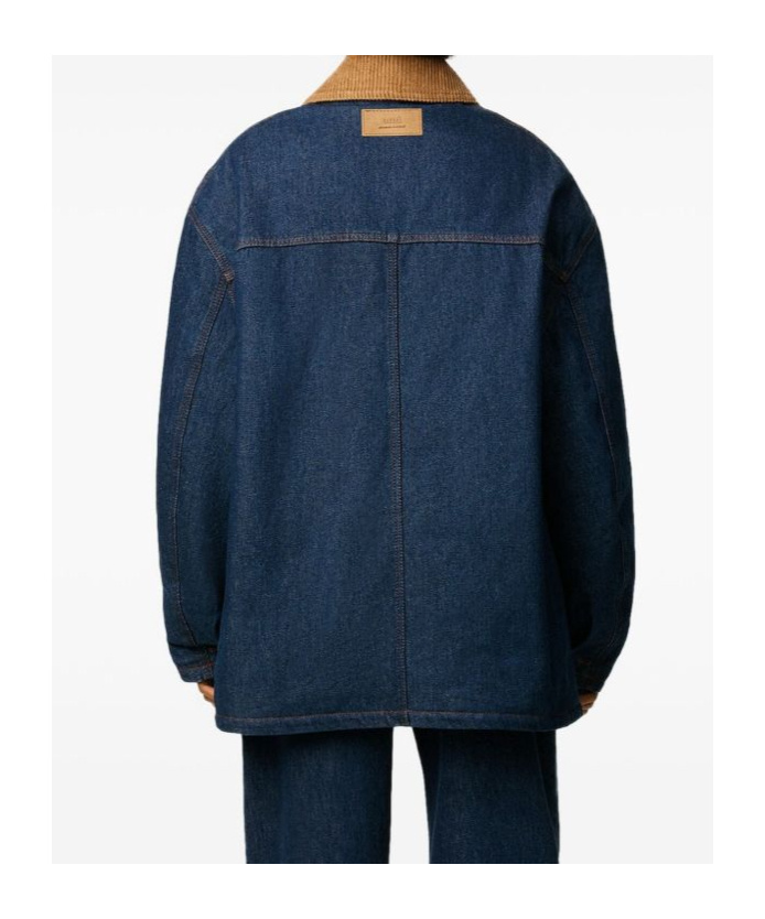 Ami Alexandre Mattiussi Ami Paris Indigo Blue Cotton Padded Worker Jacket In Blue