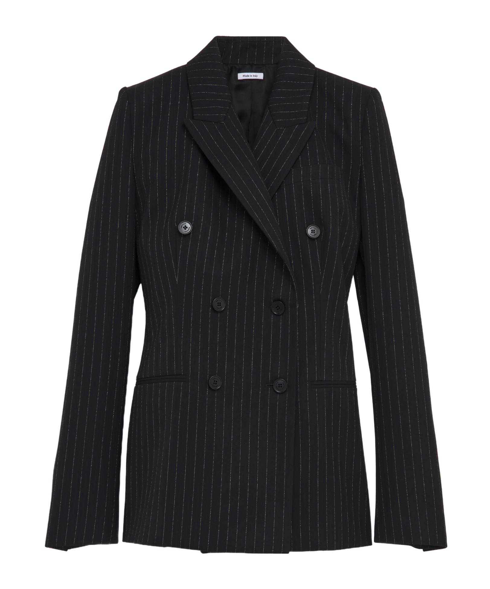 Alexander Mcqueen Women's Pinstriped Double-breasted Jacket In Black