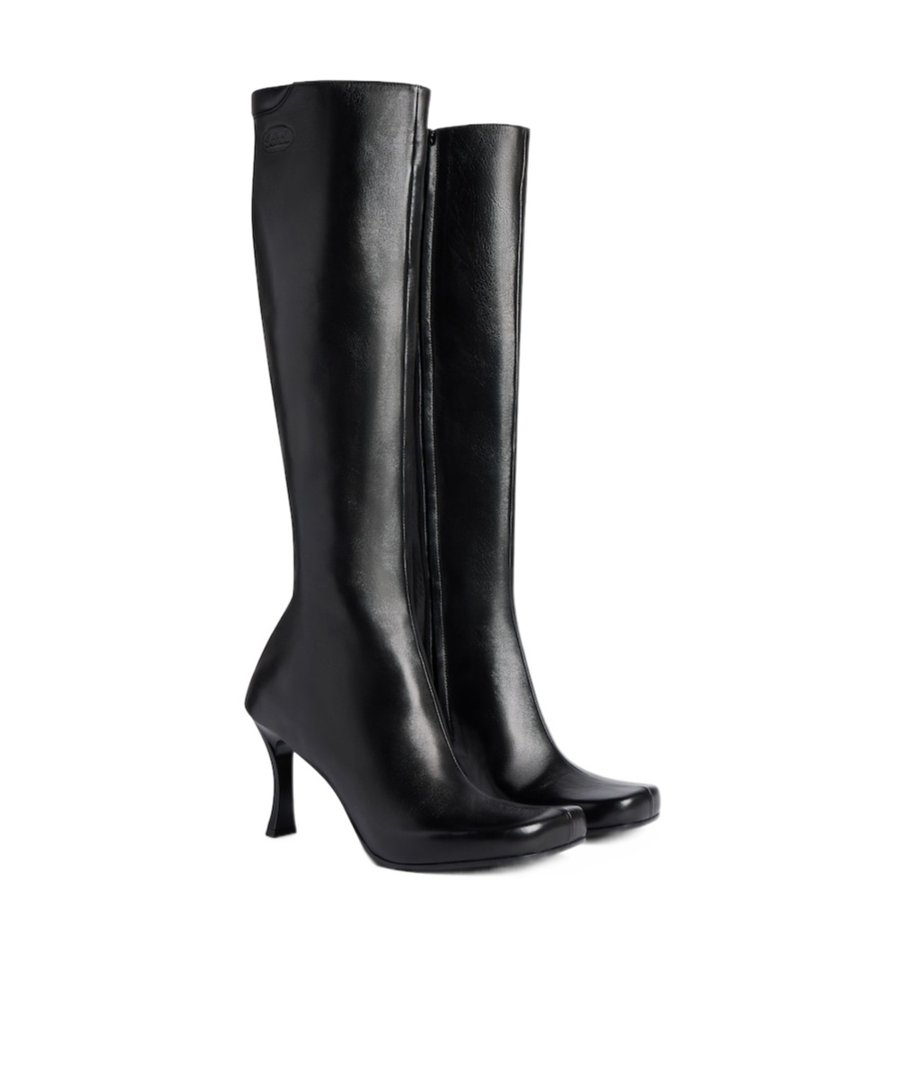 Balenciaga X Scholl Leather Knee-high Boots In Black