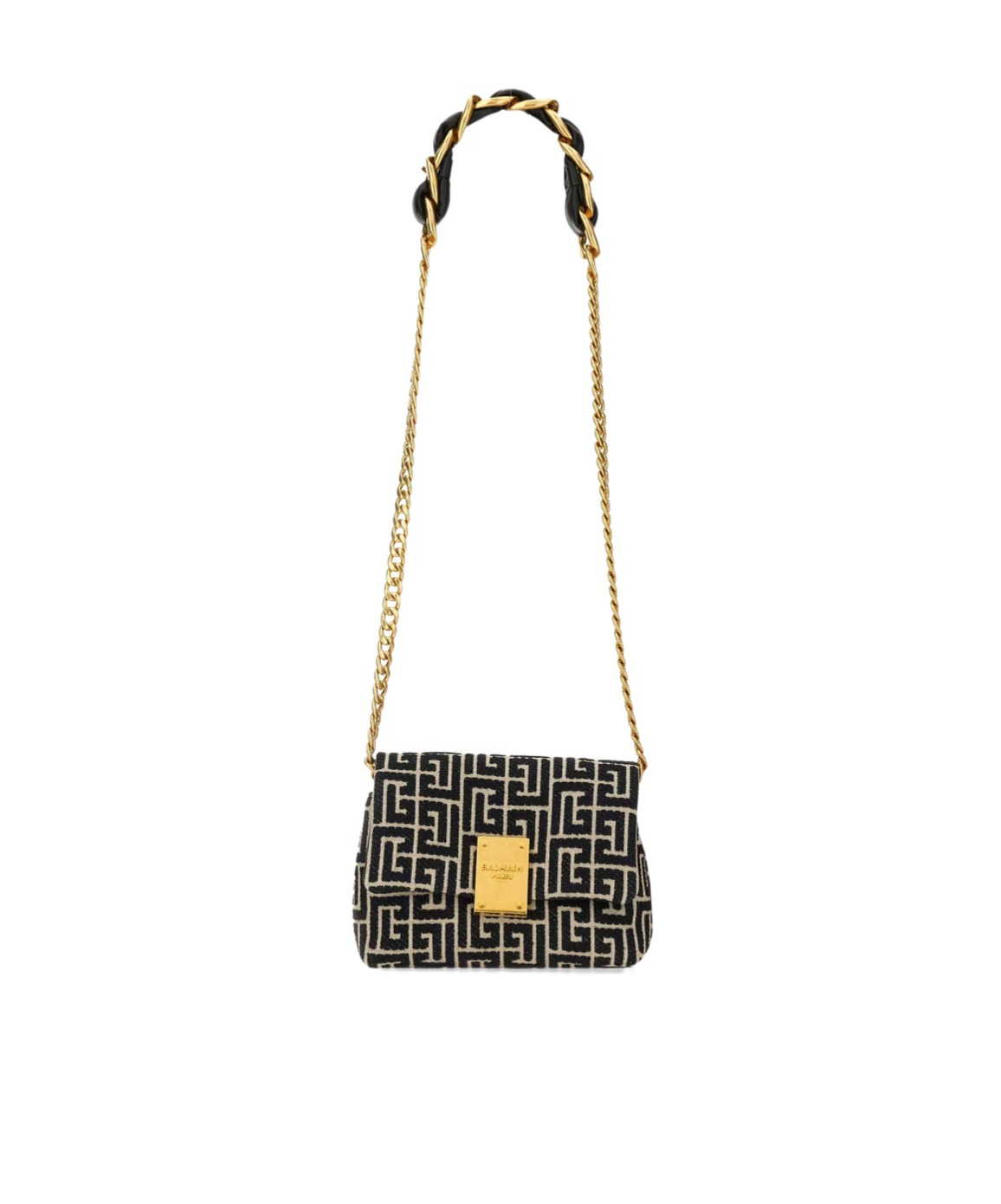 BALMAIN 1945 SOFT MINI BAG WITH JACQUARD MONOGRAM