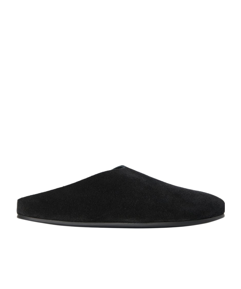 The Row Hudson Slide In Suede In Black