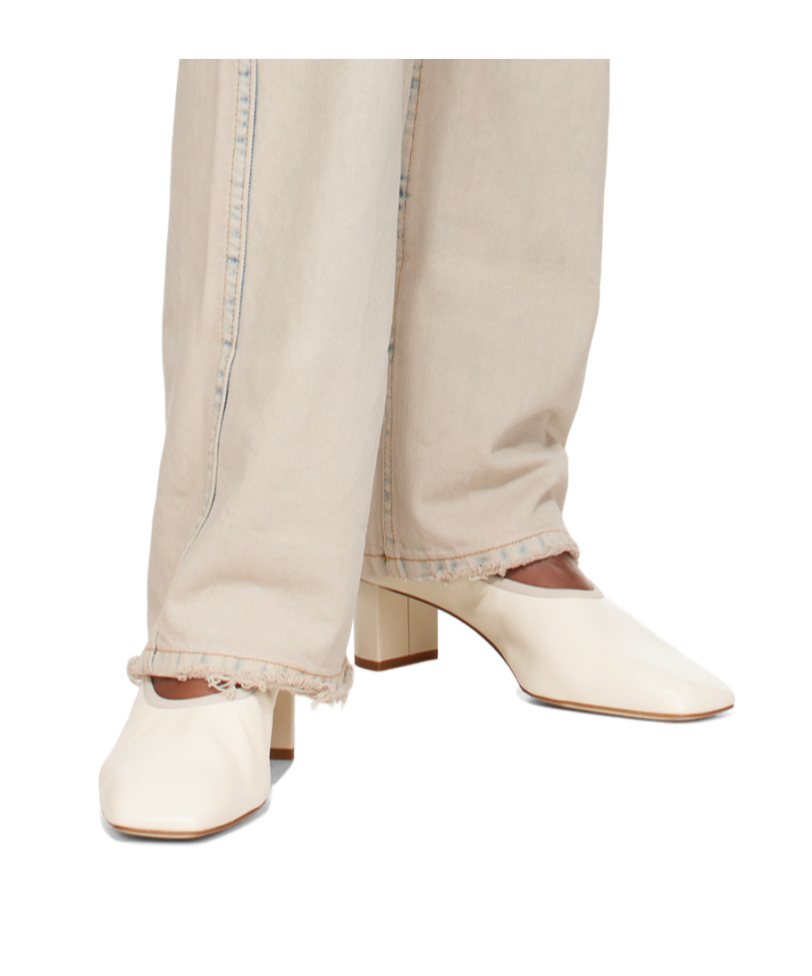 Aeyde Beige Narissa Ruched Heels In White