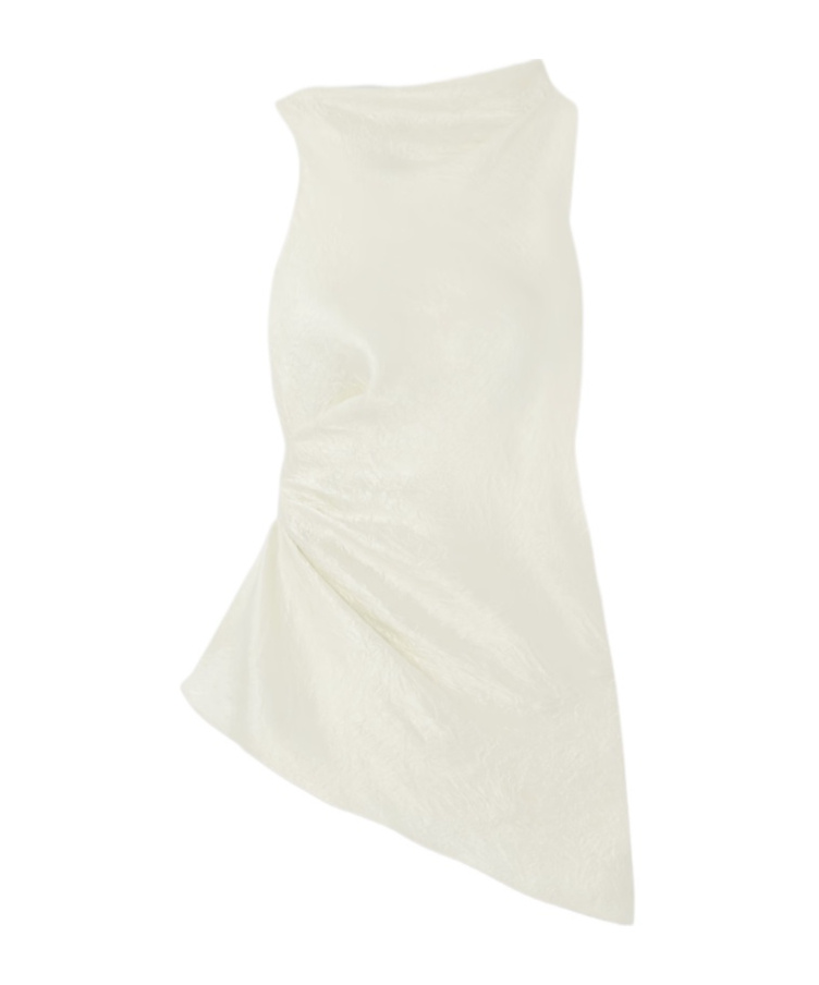 Alexander Mcqueen Asymmetrical Pleated Blouse In White
