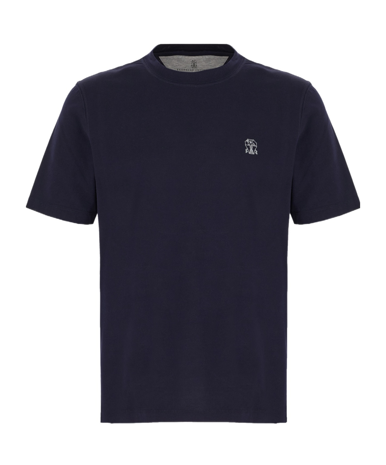 Brunello Cucinelli Cotton Jersey Crew Neck T-shirt With Logo Clothing In Black
