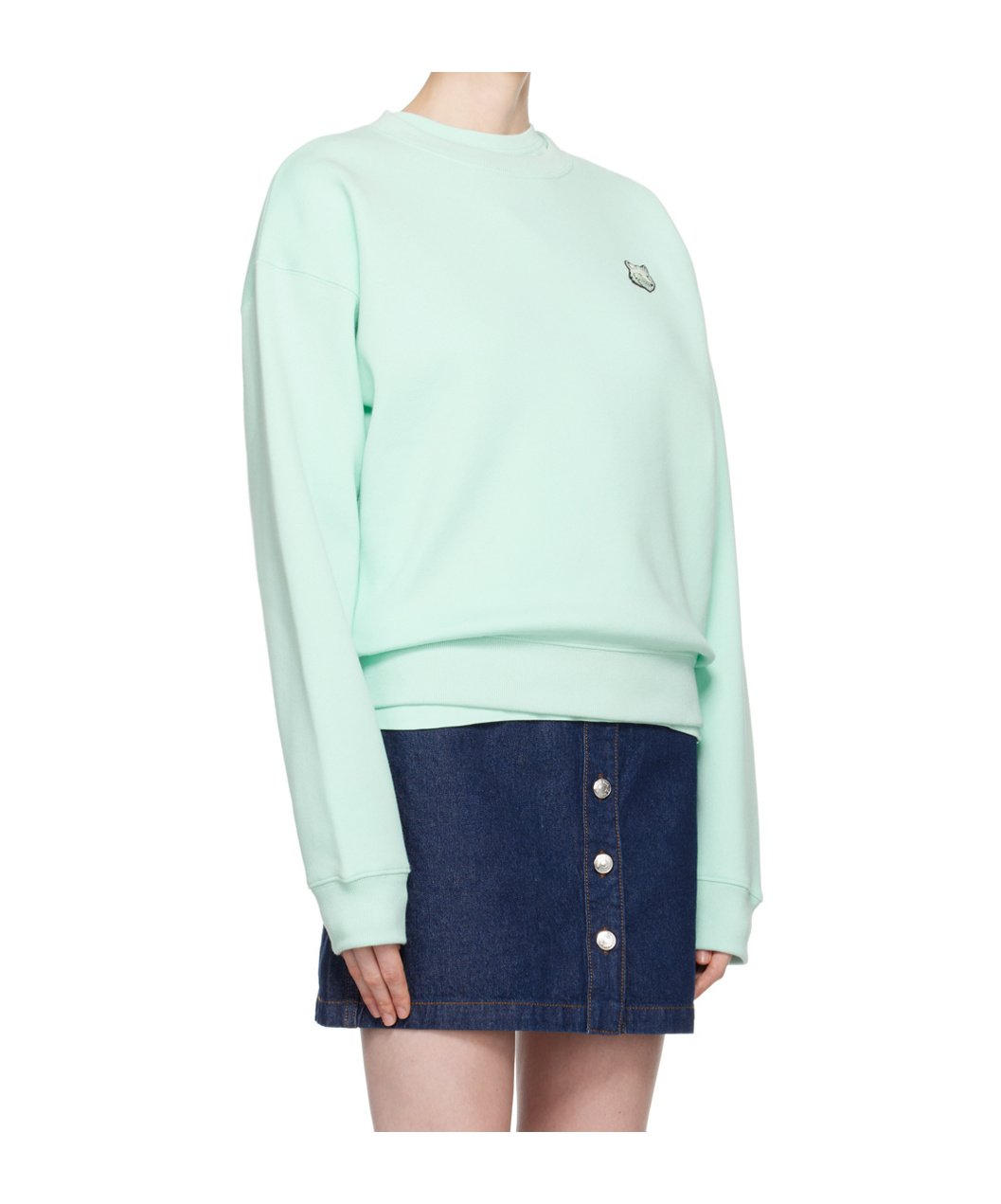 Shop Maison Kitsuné Bold Fox Head Patch Sweatshirt In Blue