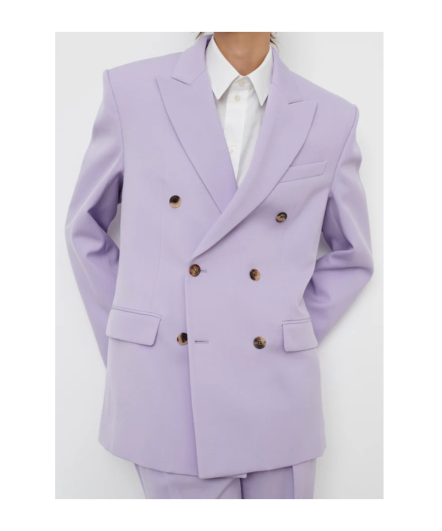 Wardrobe.nyc Double-breasted Suit Jacket In Purple