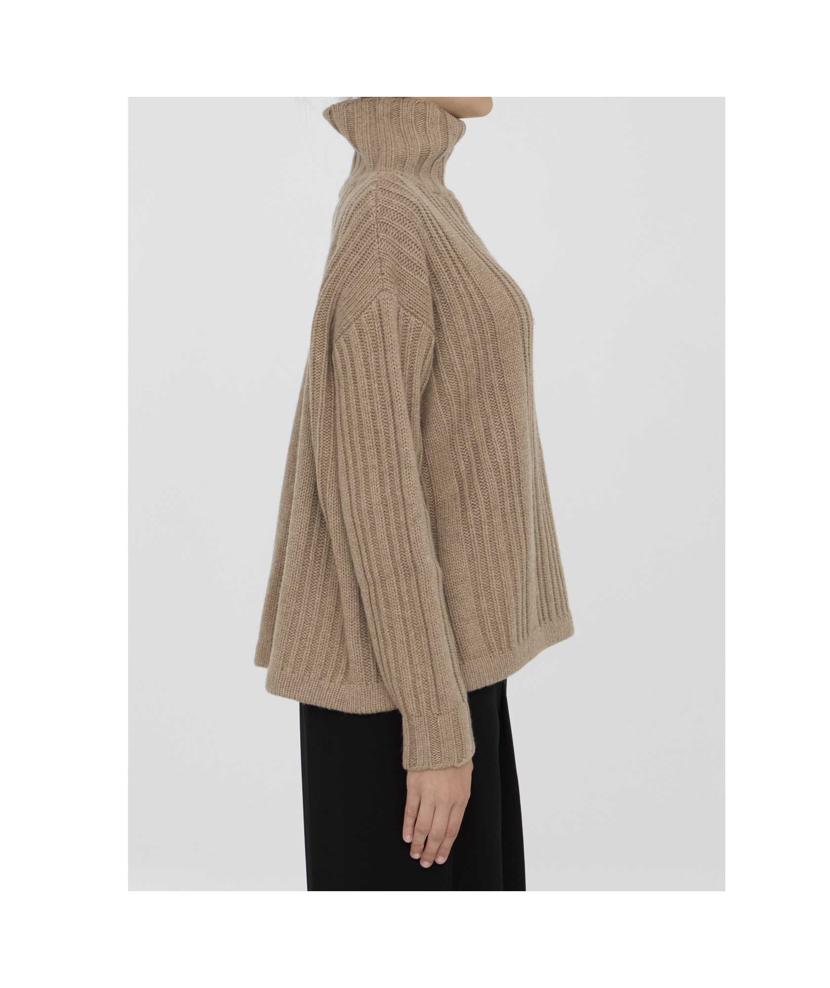 Max Mara Vitalba Sweater In Virgin Wool And Cashmere In Brown