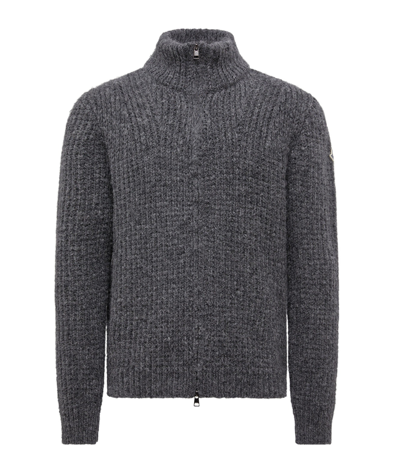 Moncler Alpaca And Wool Zip-up Cardigan In Gray