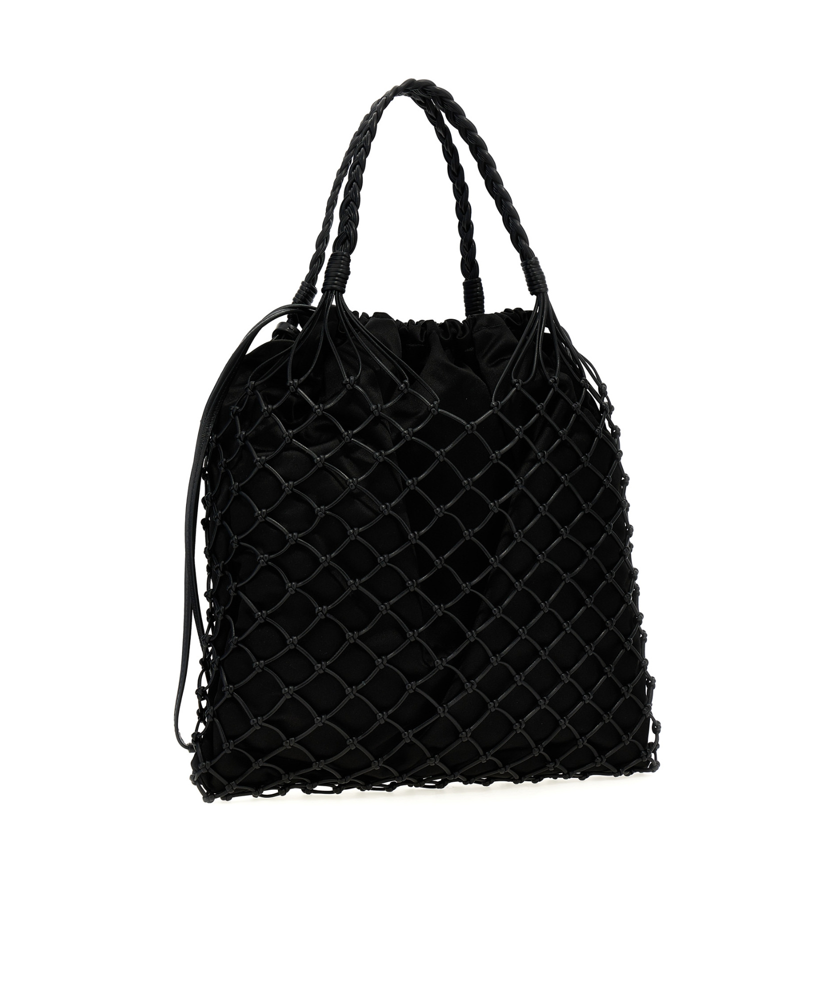 Moschino Women Woven Nappa Leather Shopping Bag In Black