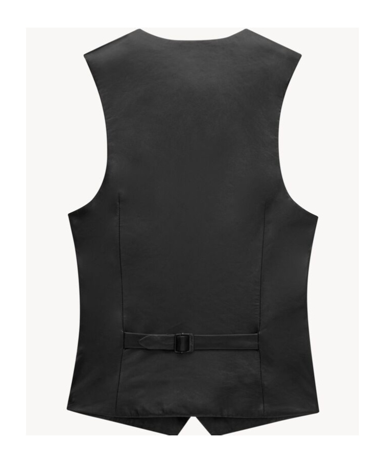 Saint Laurent Single-breasted Vest In Black