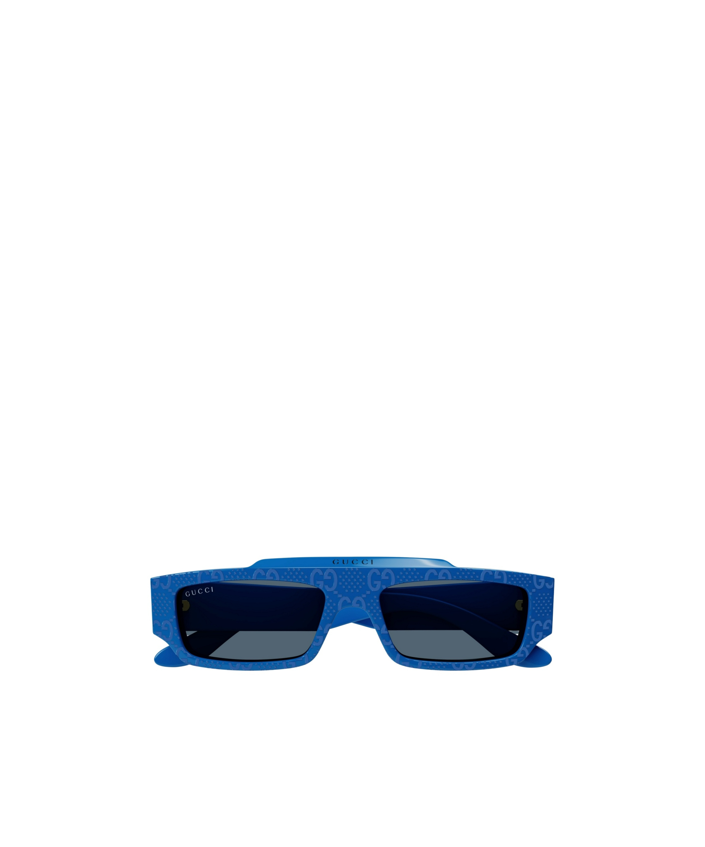 Gucci Gg-supreme Rectangle-frame Sunglasses In Blue