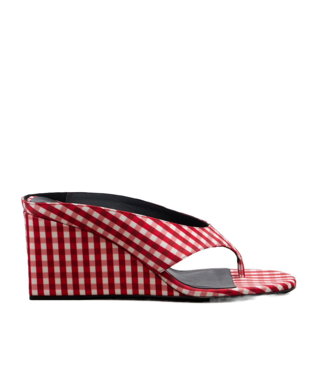 Alaïa Cube Checkered Wedge Sandals In Red