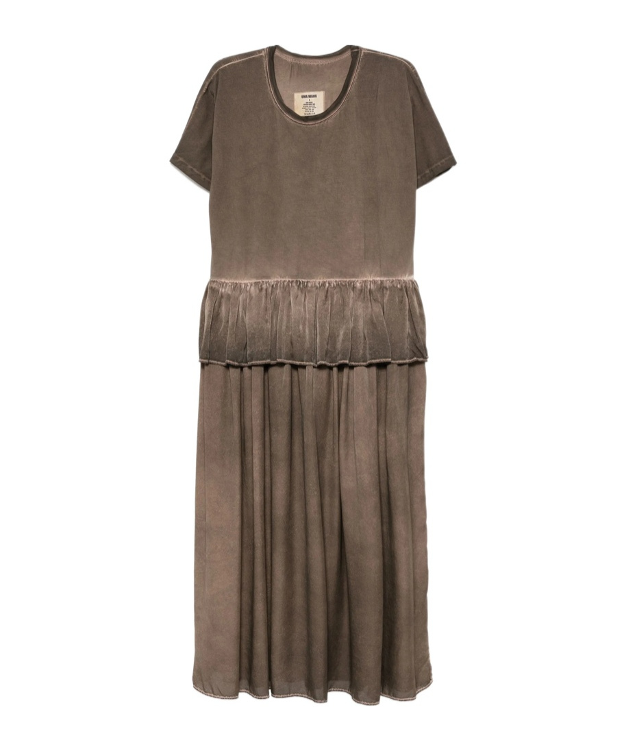 Uma Wang Short Sleeve Dress In Brown