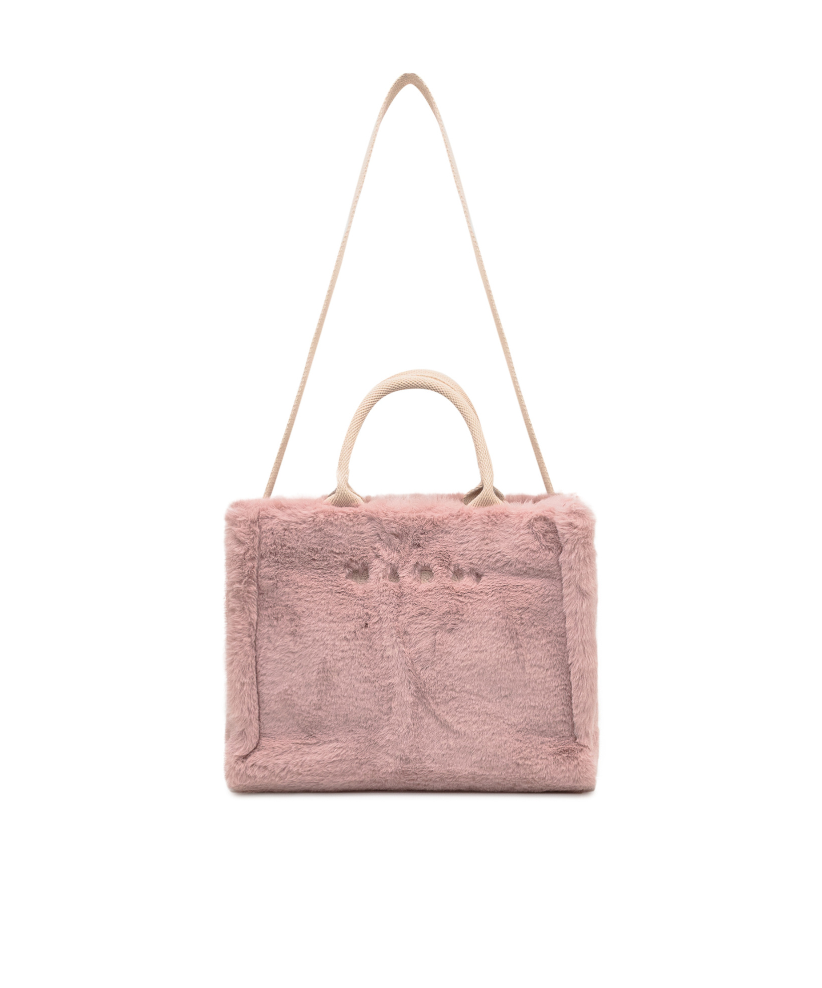 Marni Small Faux Fur Shoulder Bag In Pink