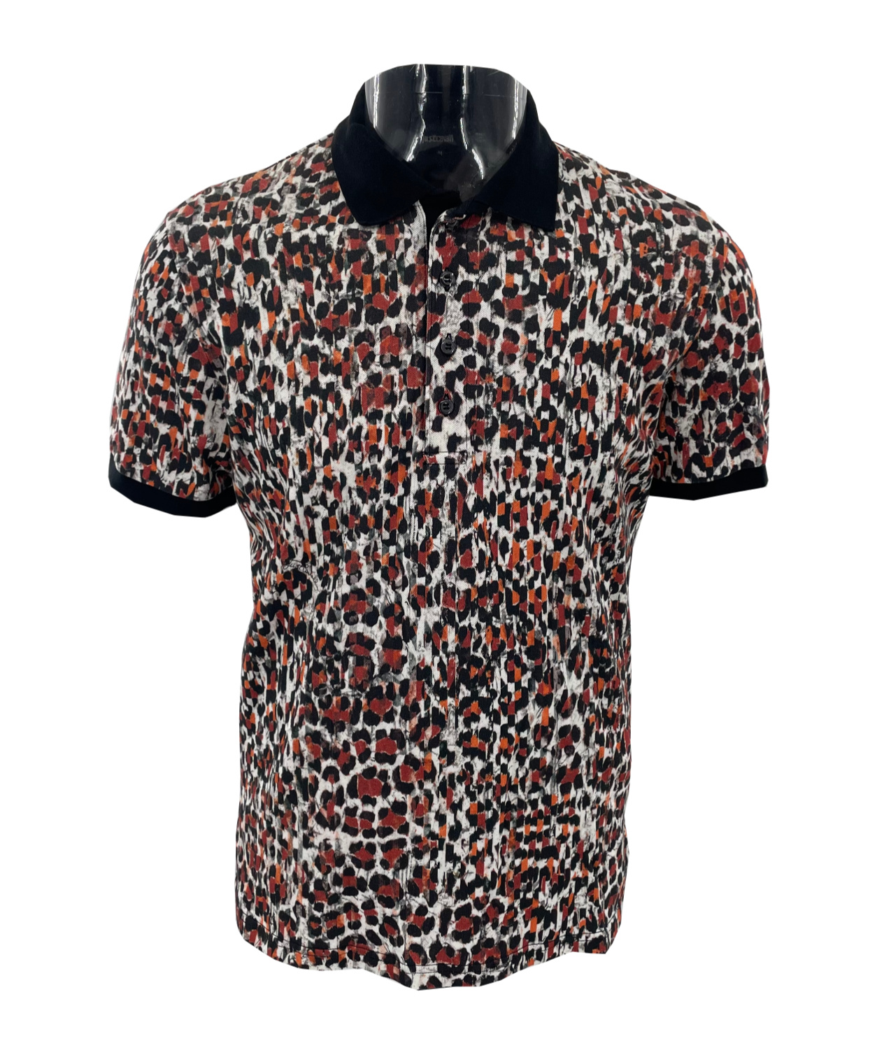 Just Cavalli Pull-down Short-sleeved Polo Shirt In Black