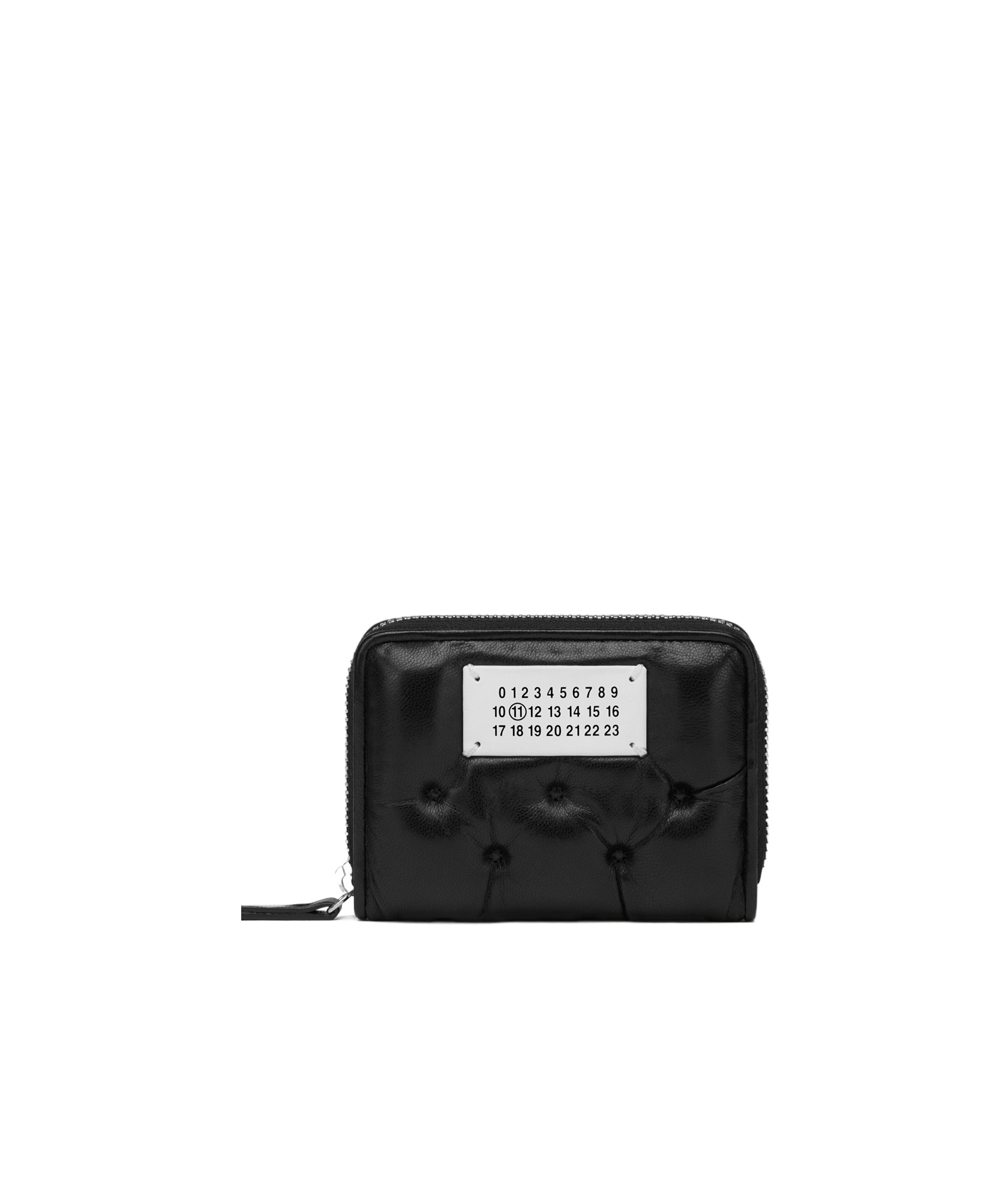 Maison Margiela Numbers-motif Padded Leather Coin Pouch In Black
