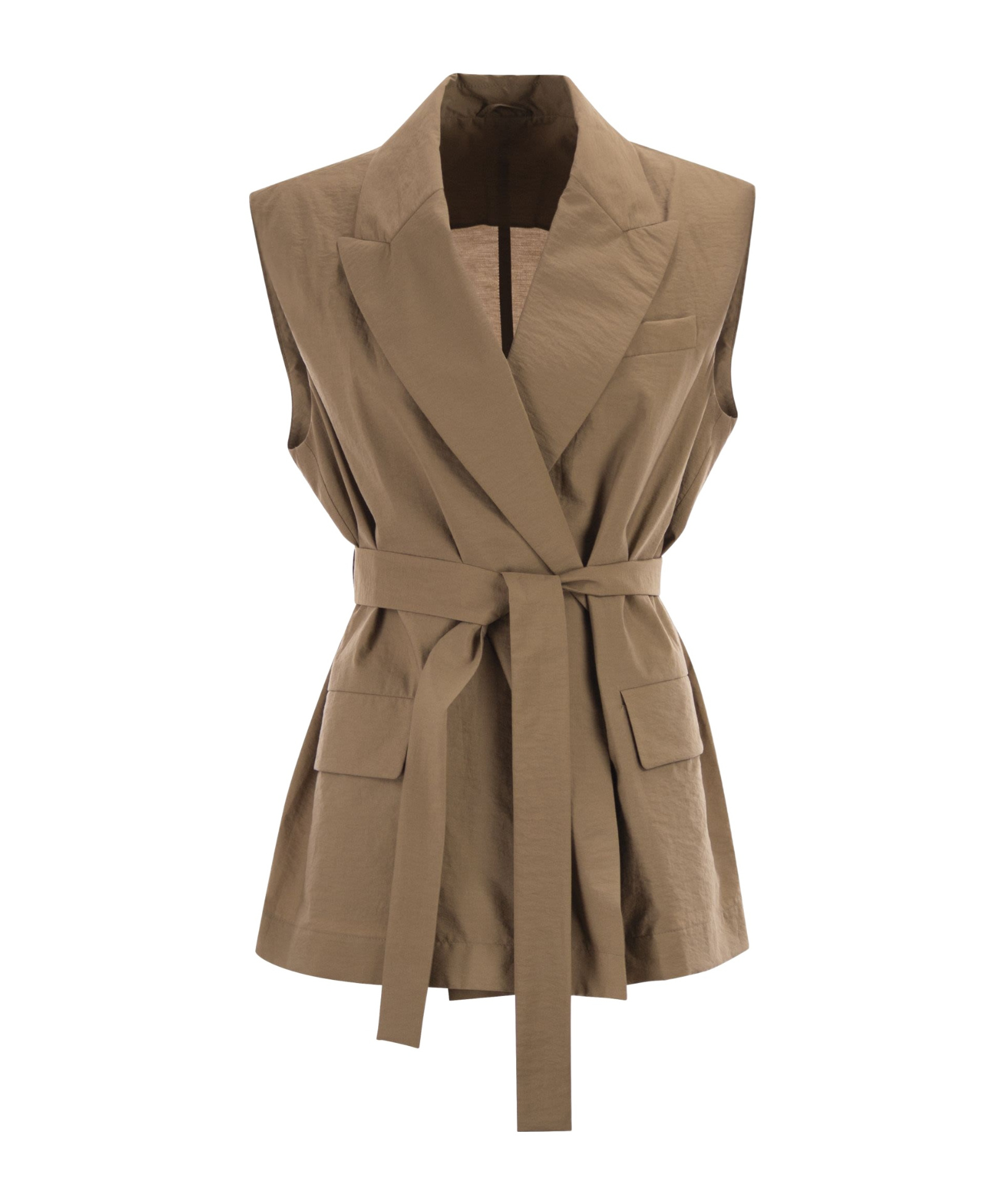 Brunello Cucinelli Sleeveless Vest In Brown