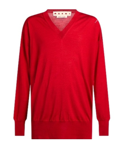 Marni Wool Knitted Sweater In Red