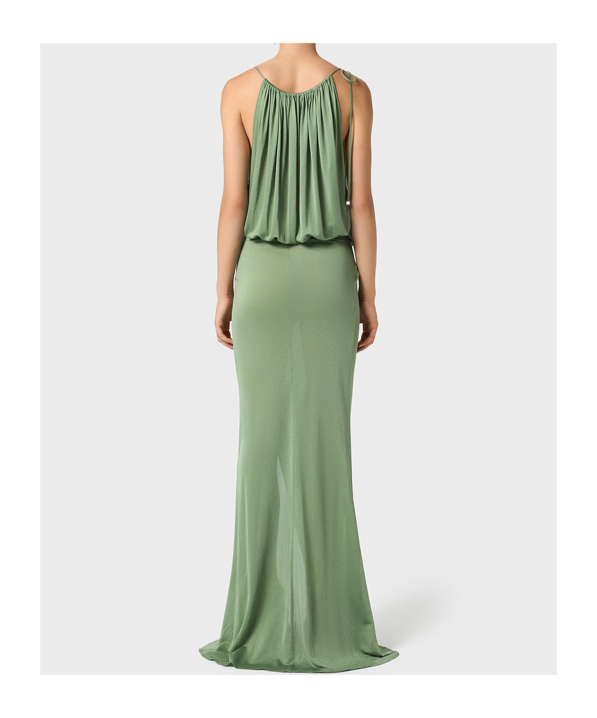 Blumarine Draped Knitted Dress In Green