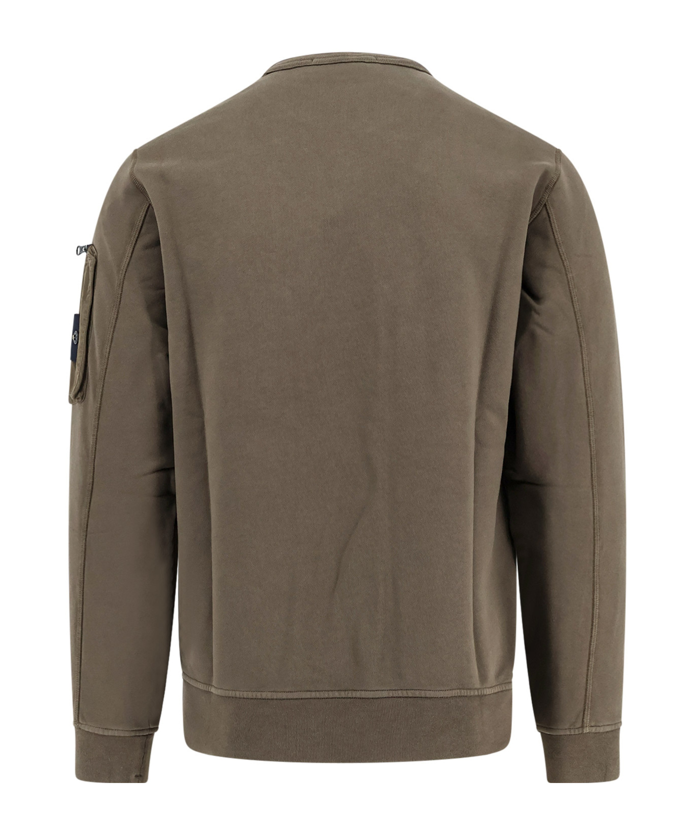 Stone Island Compass-badge Crewneck Sweatshirt In Green